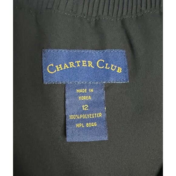Charter Club Womens Black Pleated Maxi Skirt Size 12 Elastic Waist Polyester - Picture 4 of 5